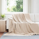 Vidaxl gooi deken beige 220 x 240 cm fleece