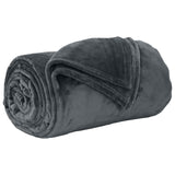Vidaxl gooi deken donkergrijs 240 x 270 cm fleece