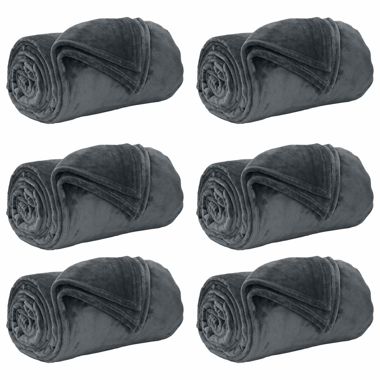 Vidaxl kleden 6 pcs donkergrijs 150 x 200 cm fleece