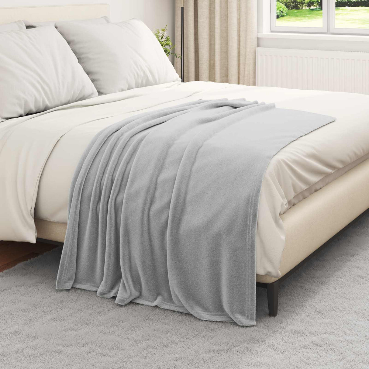 Vidaxl kleden 6 pcs grijs 130 x 150 cm fleece