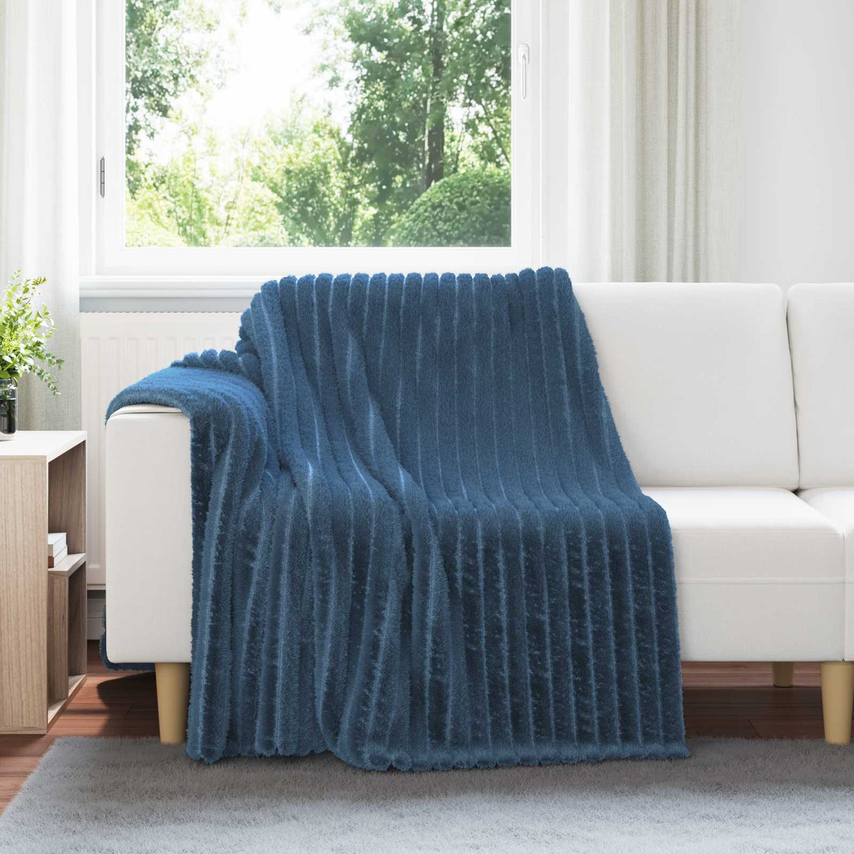 Vidaxl gooi deken marineblauw 200 x 150 cm fleece