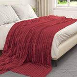Vidaxl gooi deken bordeaux rood 240 x 220 cm fleece