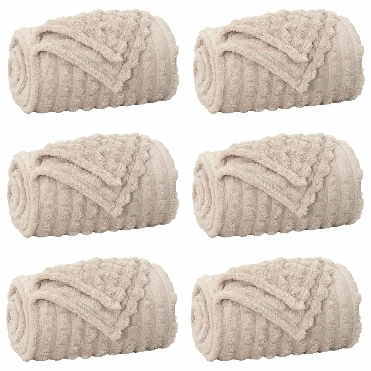 Vidaxl kleden 6 pcs beige 270 x 240 cm fleece
