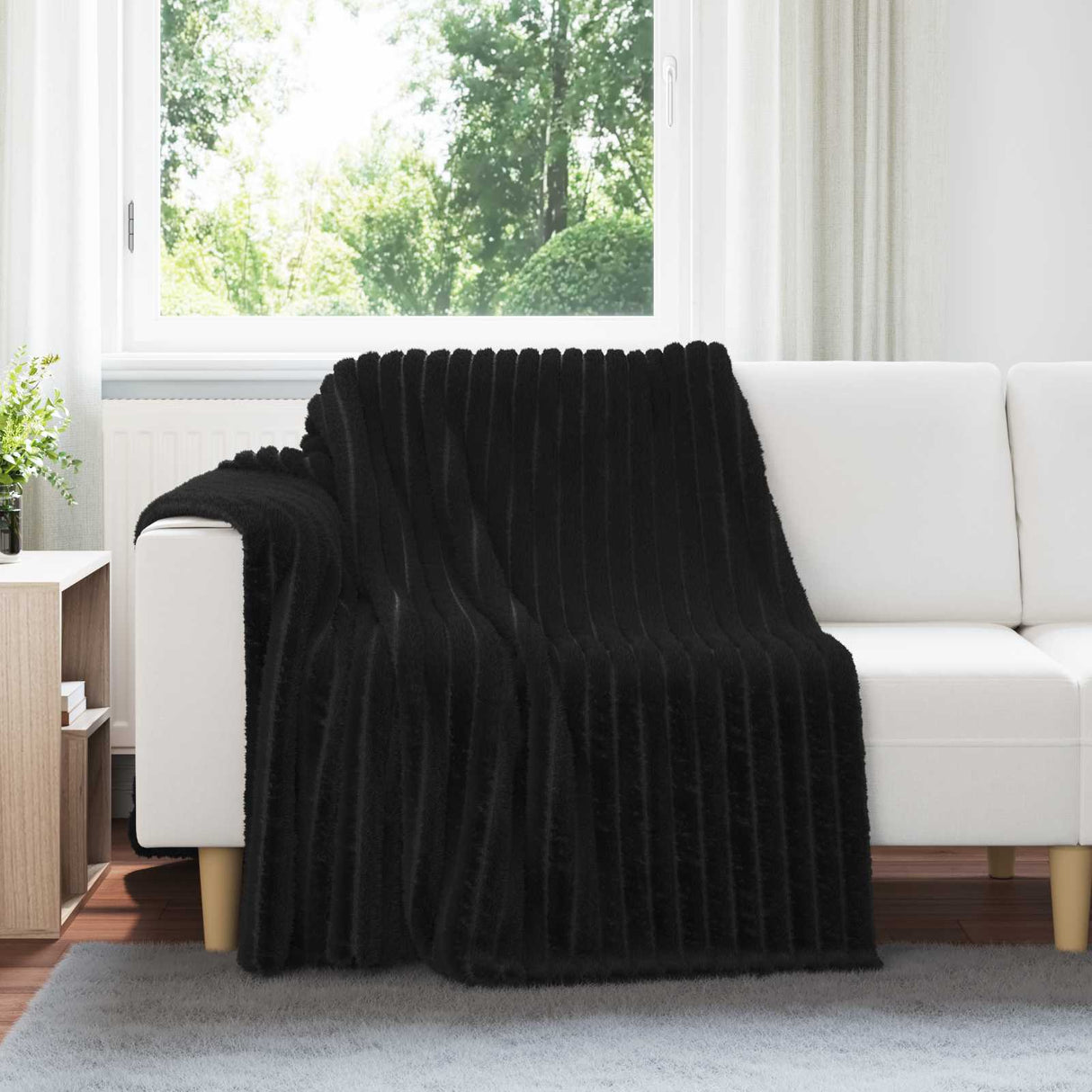 Vidaxl kleden 6 pcs zwart 200 x 150 cm fleece