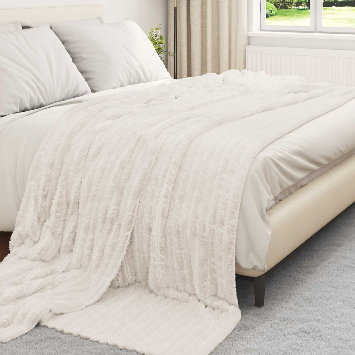 Vidaxl kleden 6 pcs crème 240 x 220 cm fleece