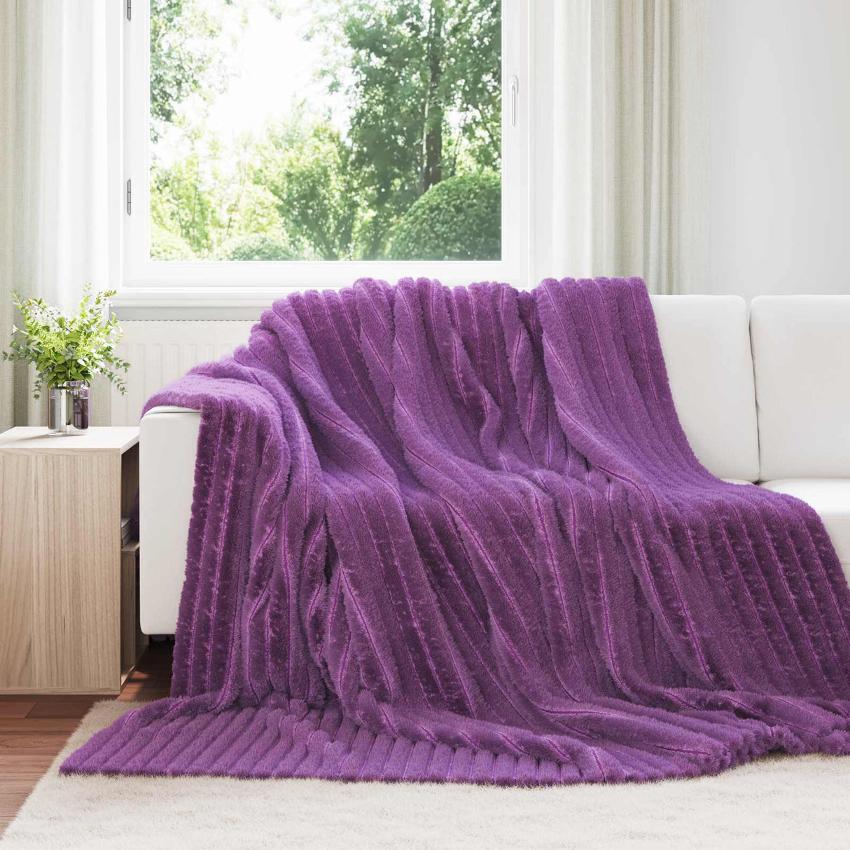 Vidaxl kleden 6 pcs paars 240 x 220 cm fleece