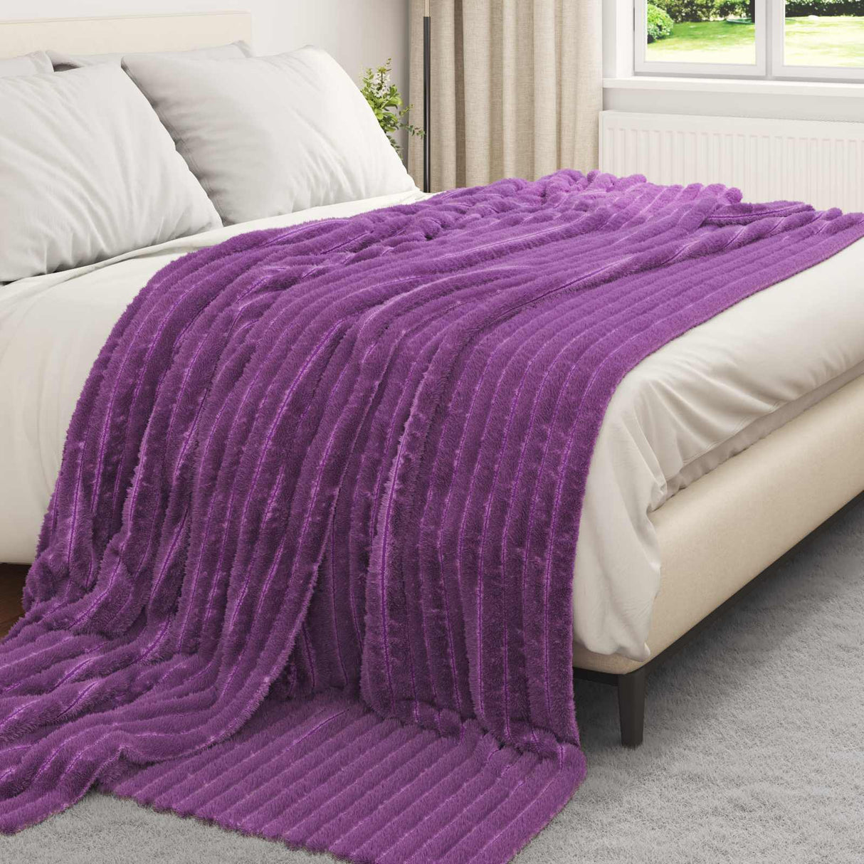 Vidaxl kleden 6 pcs paars 270 x 240 cm fleece