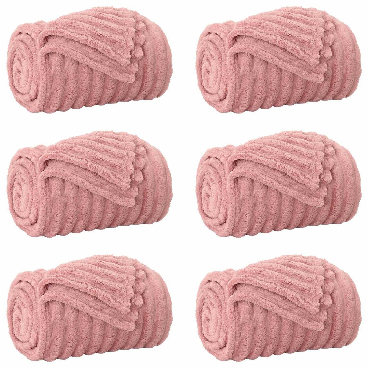 Vidaxl kleden 6 pcs roze 200 x 150 cm fleece
