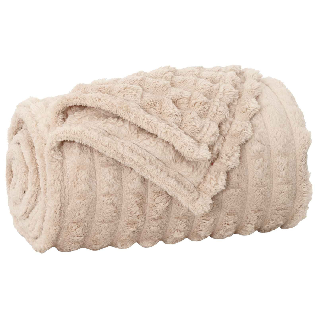 Vidaxl gooi deken beige 150 x 130 cm fleece