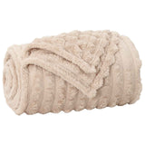 Vidaxl gooi deken beige 150 x 130 cm fleece