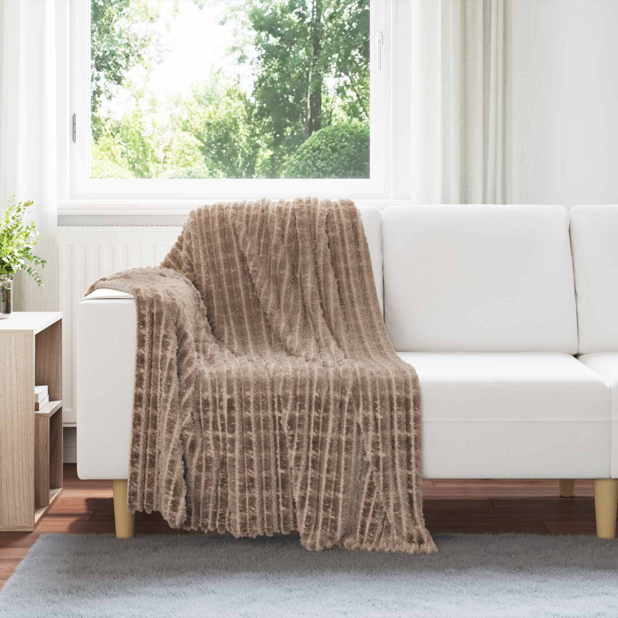 Vidaxl gooi deken kameel 150 x 130 cm fleece