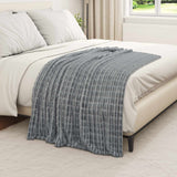 Vidaxl gooi deken donkergrijs 150 x 130 cm fleece