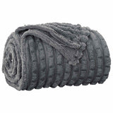 Vidaxl gooi deken donkergrijs 240 x 220 cm fleece