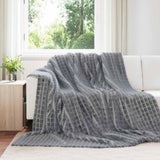 Vidaxl gooi deken donkergrijs 270 x 240 cm fleece