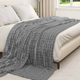 Vidaxl gooi deken donkergrijs 270 x 240 cm fleece