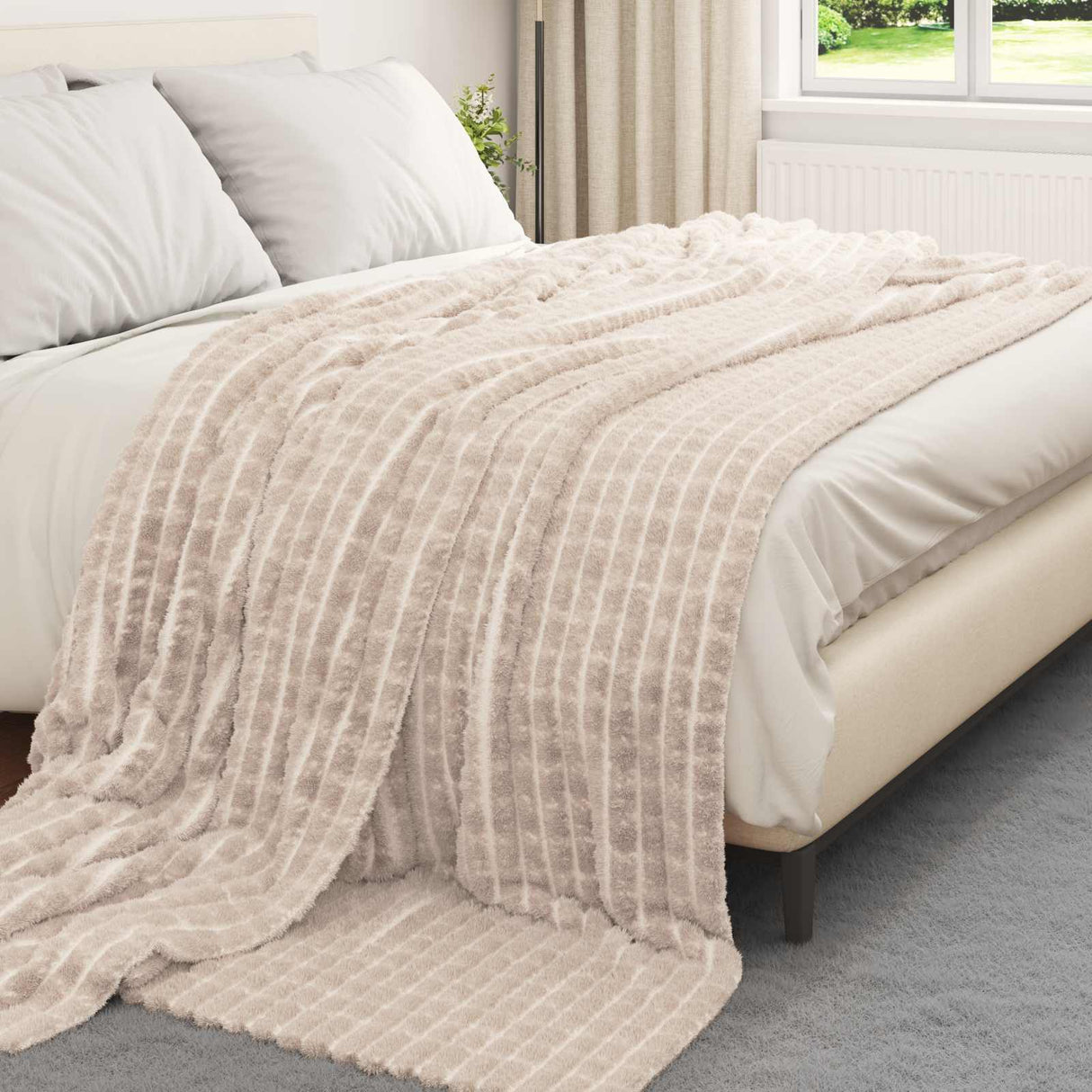Vidaxl kleden 6 pcs beige 240 x 220 cm fleece