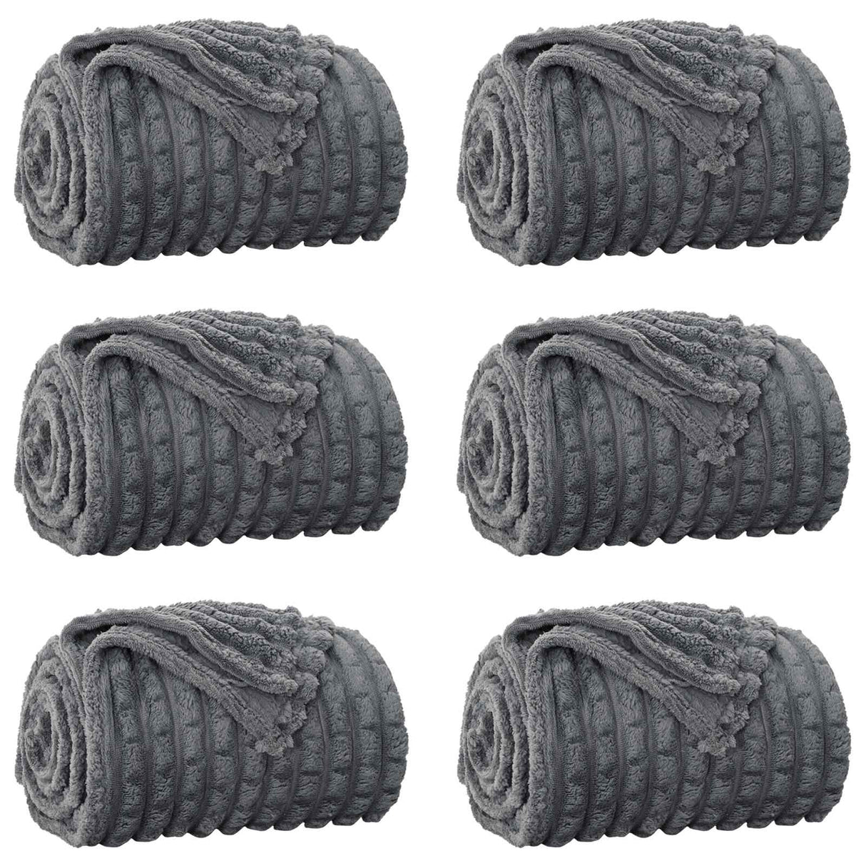 Vidaxl kleden 6 pcs donkergrijs 150 x 130 cm fleece