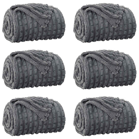 Vidaxl kleden 6 pcs donkergrijs 150 x 130 cm fleece