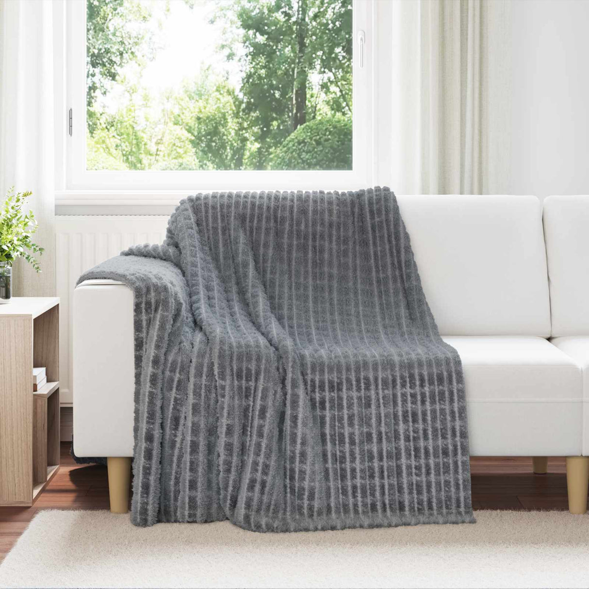 Vidaxl kleden 6 pcs donkergrijs 200 x 150 cm fleece