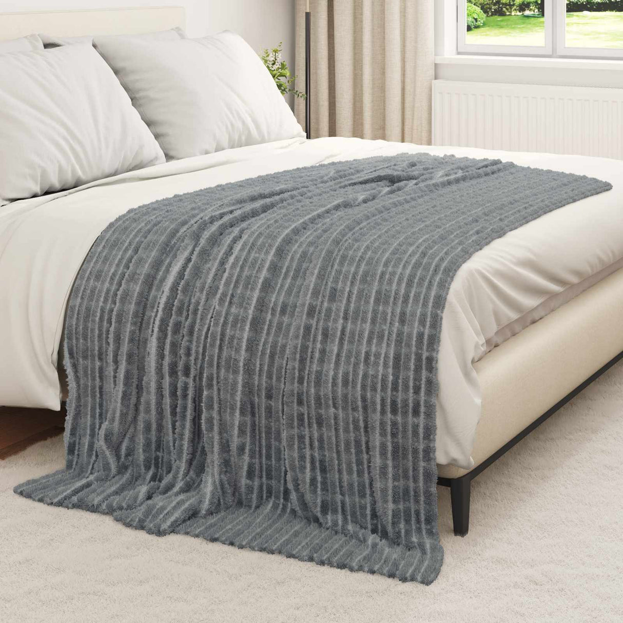 Vidaxl kleden 6 pcs donkergrijs 200 x 150 cm fleece