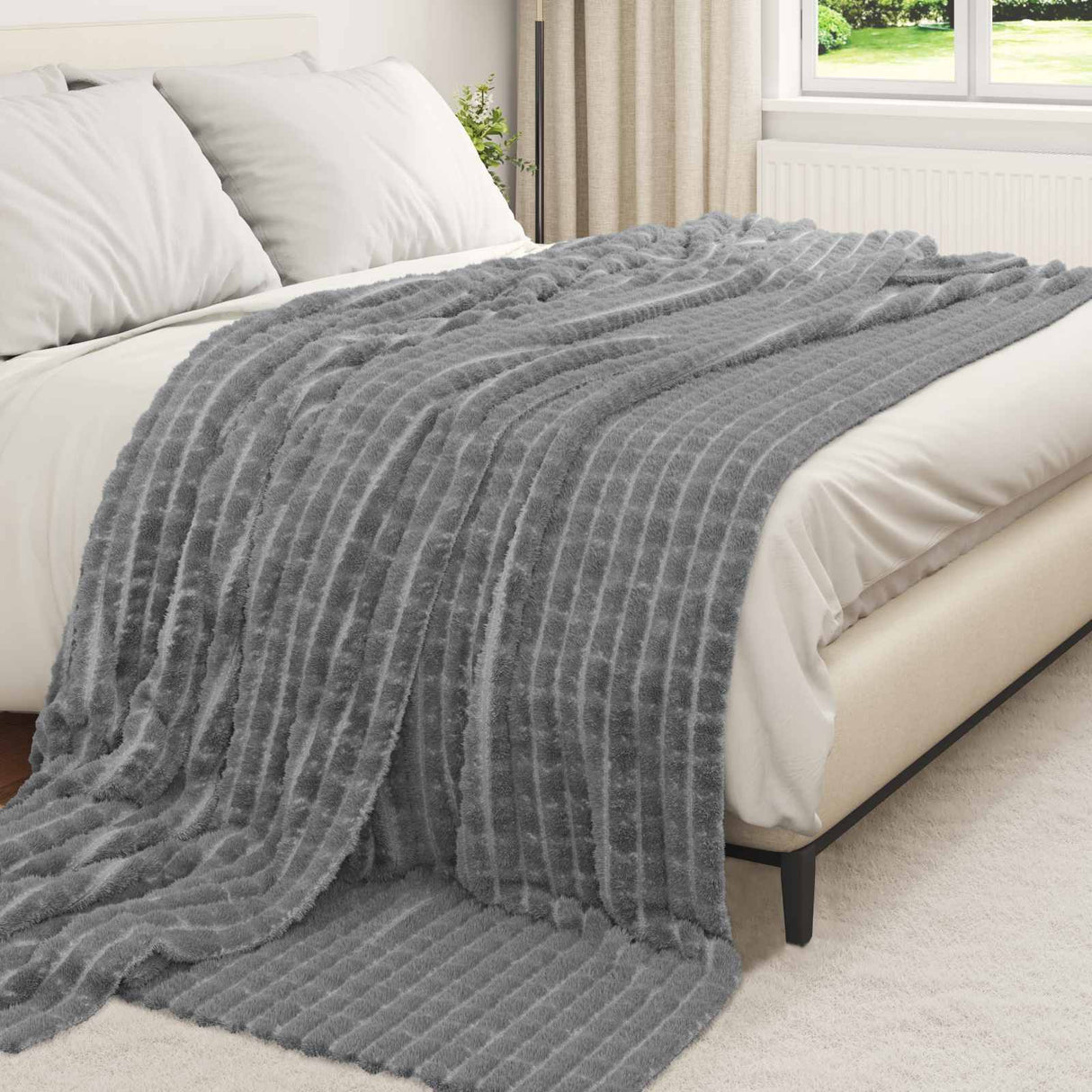 Vidaxl kleden 6 pcs donkergrijs 240 x 220 cm fleece