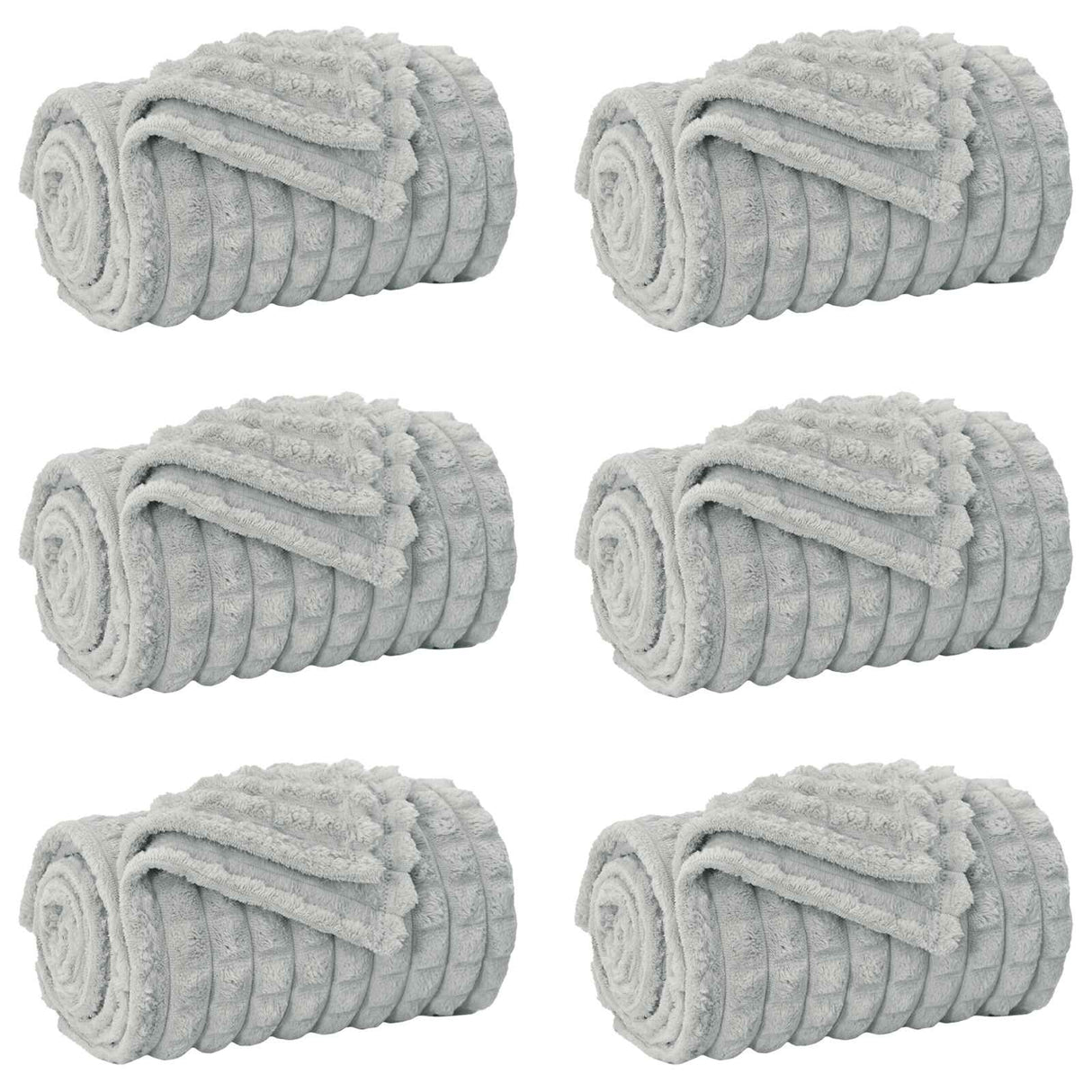 Vidaxl kleden 6 pcs grijs 240 x 220 cm fleece