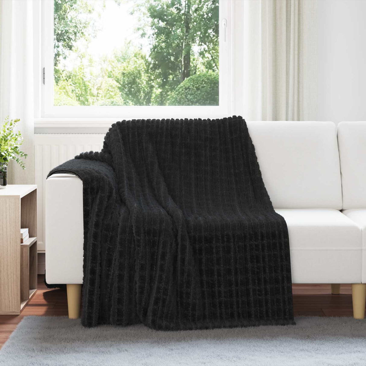 Vidaxl kleden 6 pcs zwart 200 x 150 cm fleece