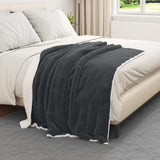 Vidaxl gooi deken donkergrijs 130 x 150 cm fleece