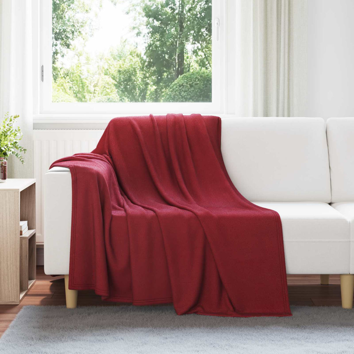 Vidaxl gooi deken bordeaux rood 200 x 150 cm fleece
