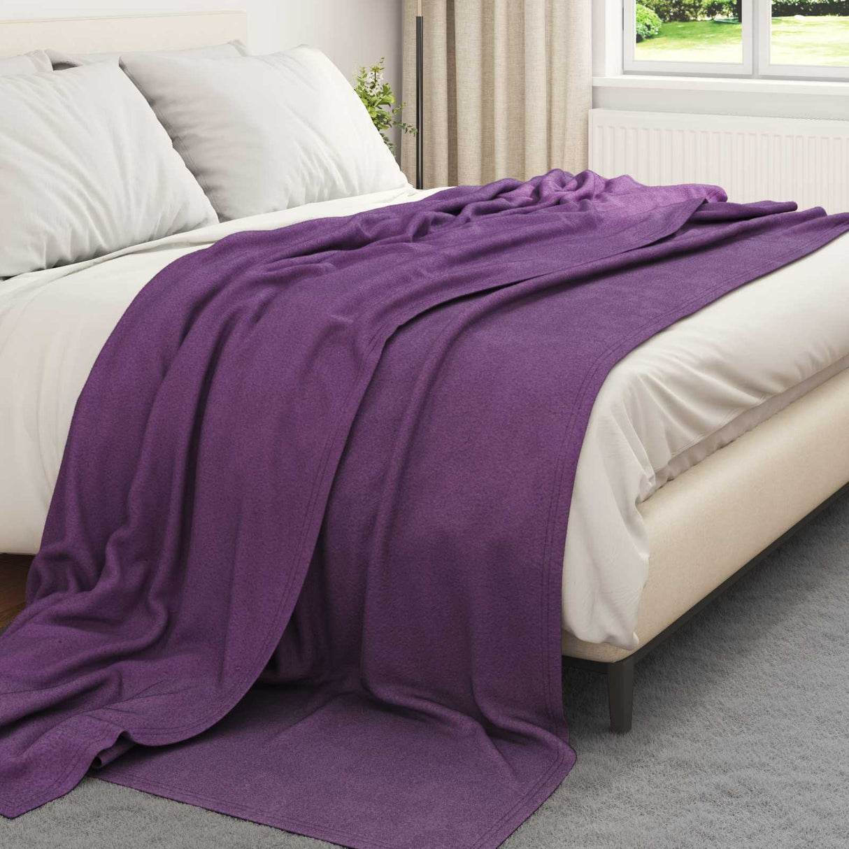 Vidaxl gooi deken paars 240 x 220 cm fleece