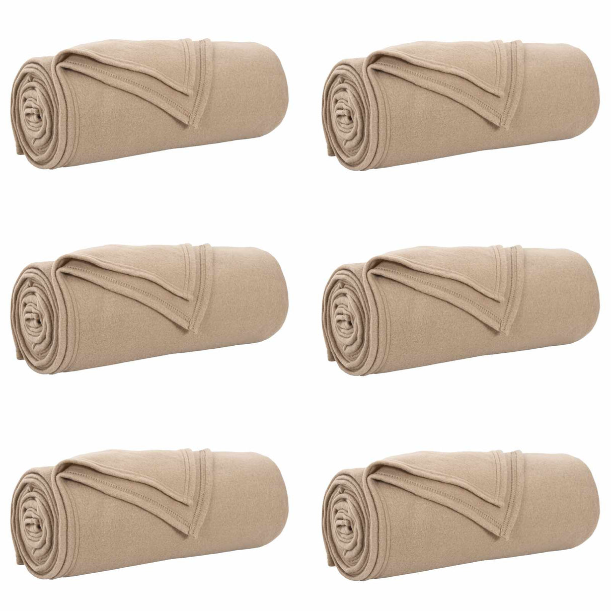 Vidaxl kleden 6 pcs kameel 270 x 240 cm fleece