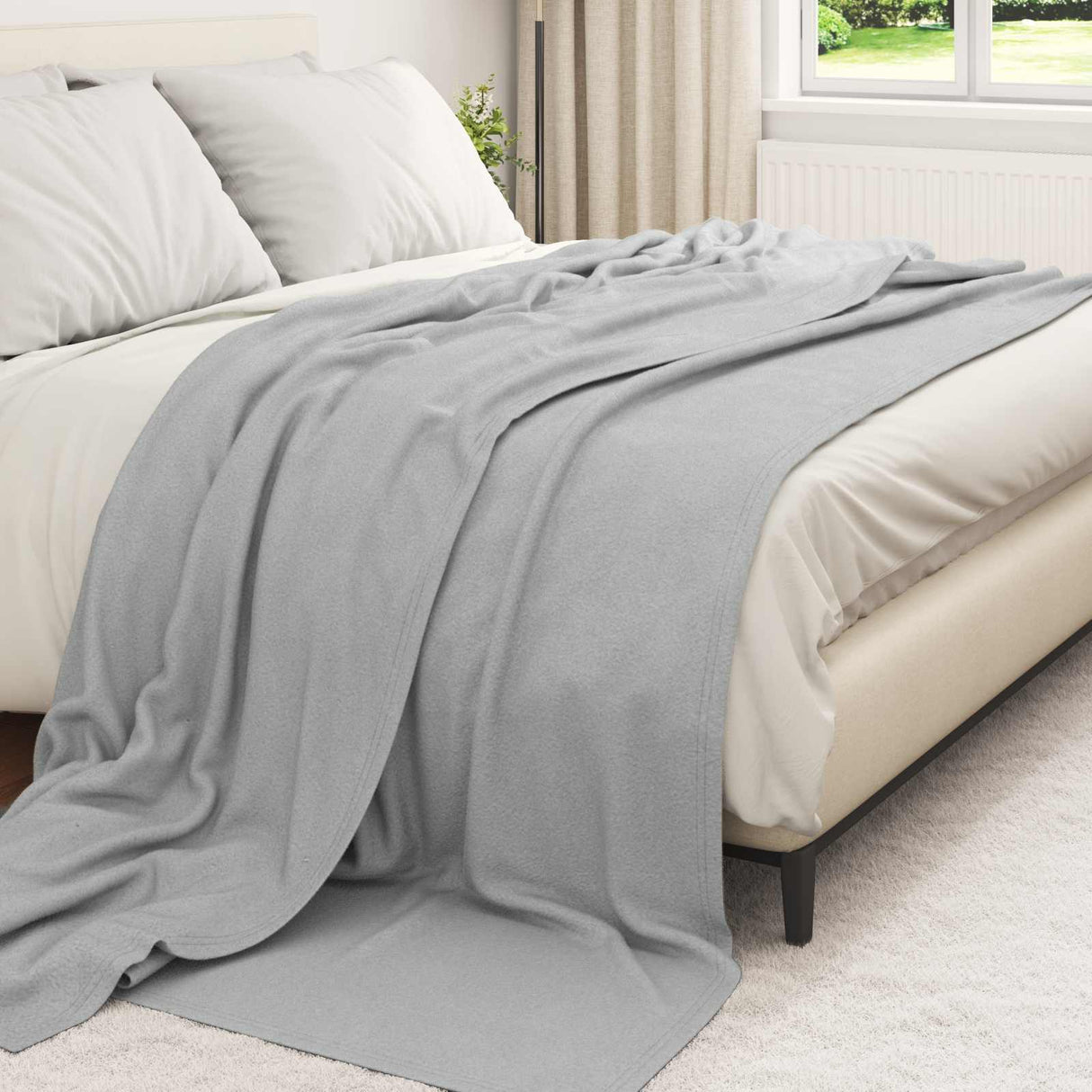 Vidaxl kleden 24 pcs grijs 270 x 240 cm fleece