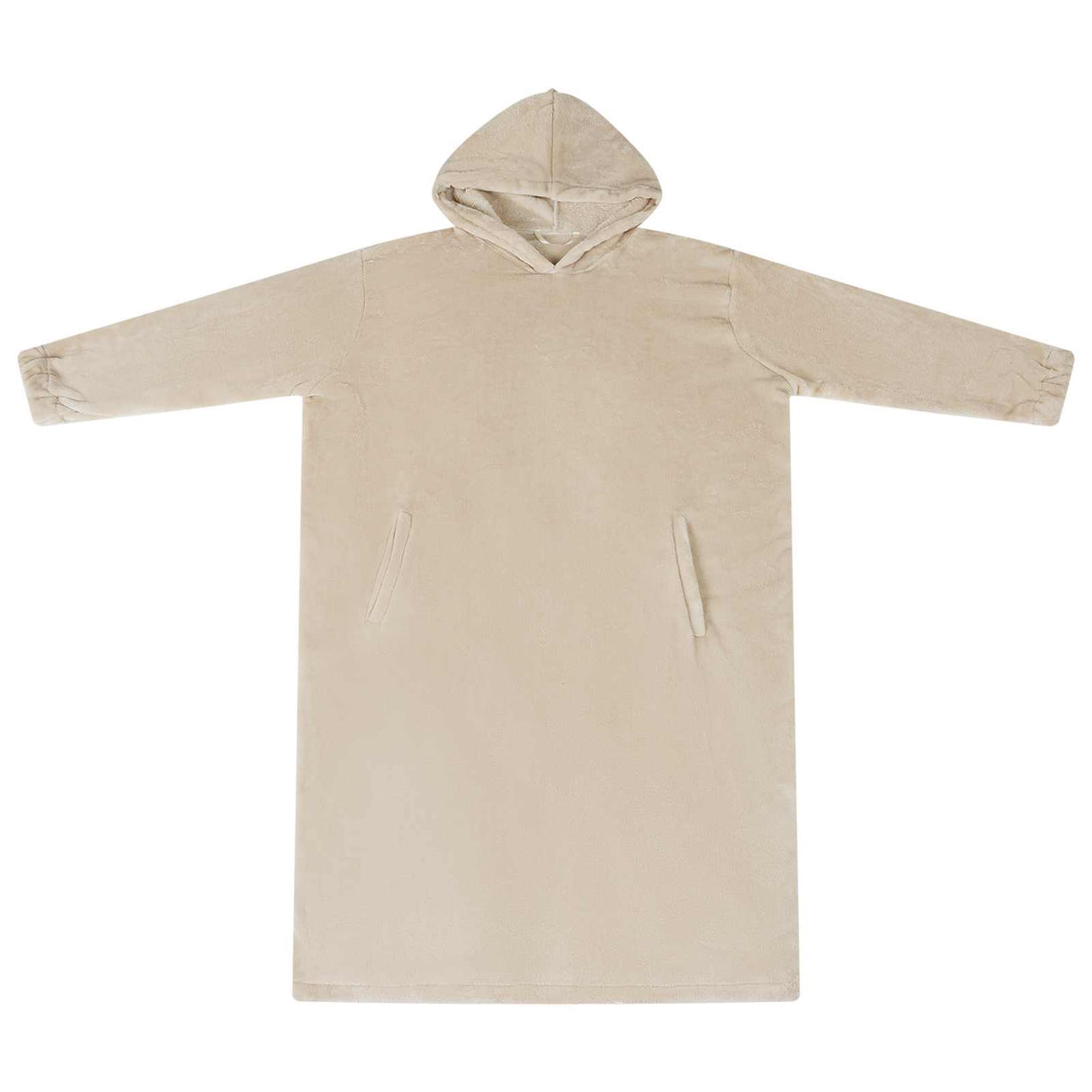 Vidaxl deken hoodie beige s flanel