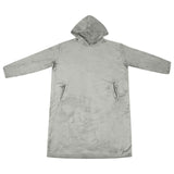 Vidaxl deken hoodie grijs s flanel