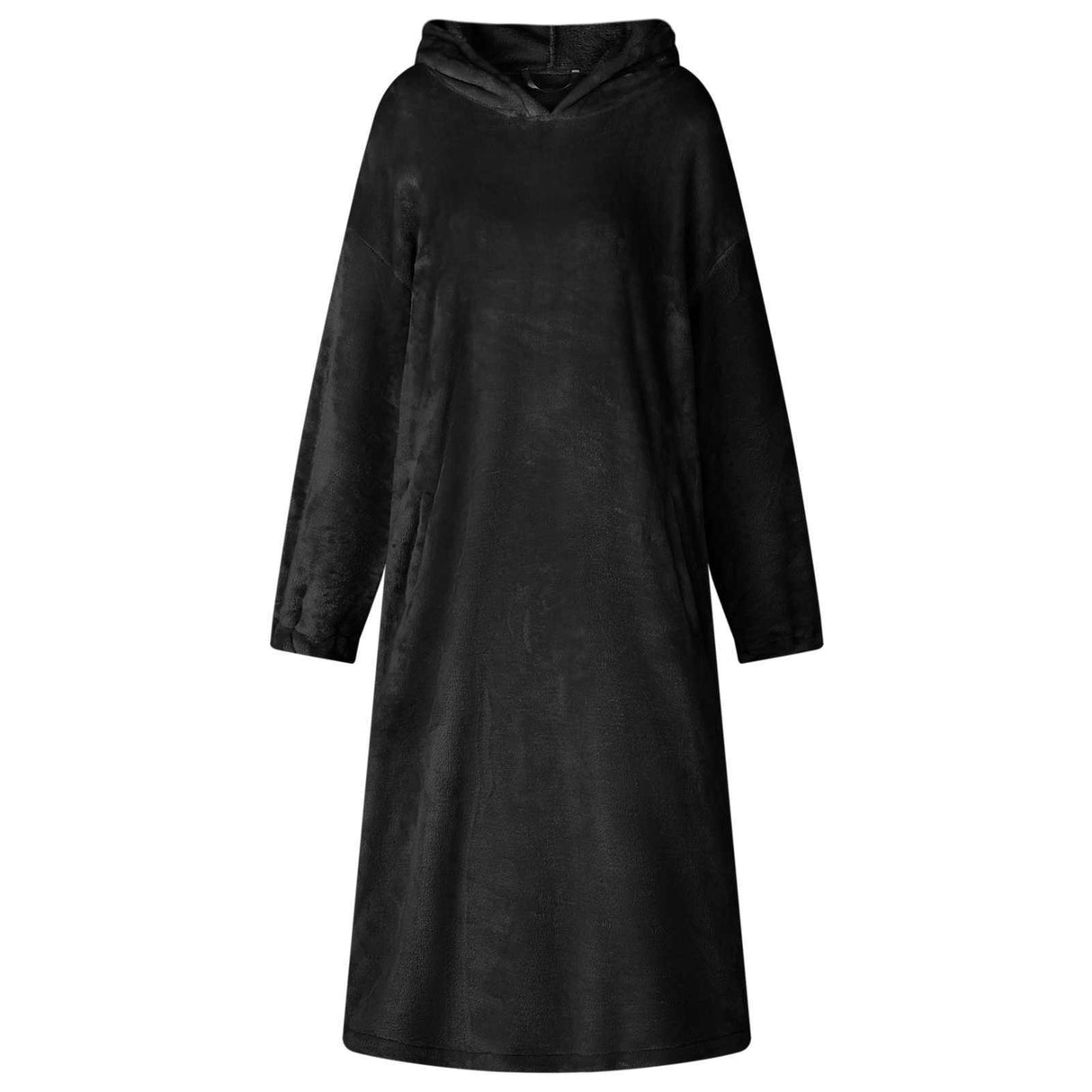 Vidaxl deken hoodie zwart s flanel
