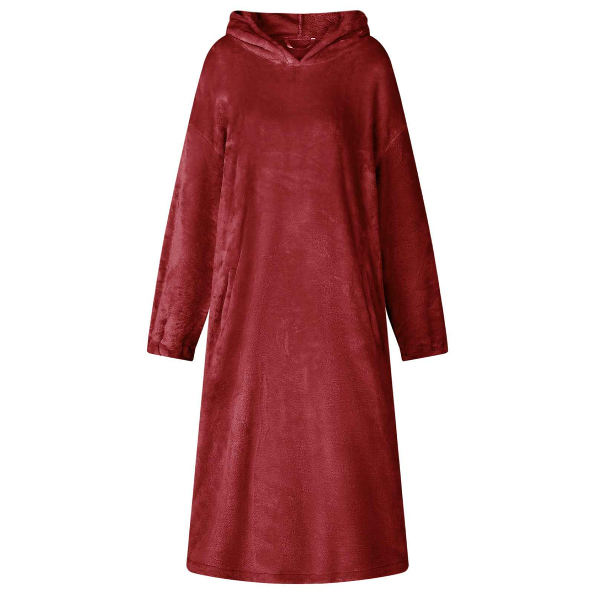 Vidaxl deken hoodie bordeaux rood s flanel