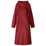 Vidaxl deken hoodie bordeaux rood s flanel
