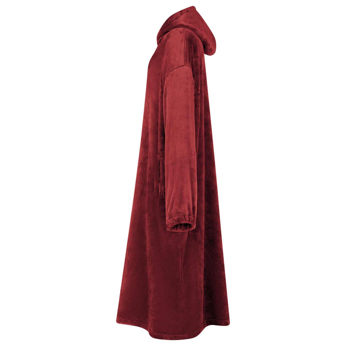 Vidaxl deken hoodie bordeaux rood m flanel