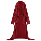 Vidaxl deken hoodie bordeaux rood f flanel