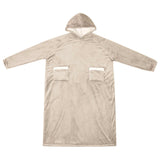 Vidaxl deken hoodie beige m fleece en flanel