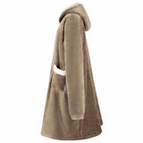 Vidaxl deken hoodie kameel l fleece en flanel