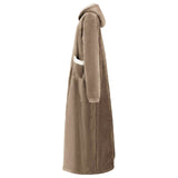 Vidaxl deken hoodie kameel m fleece en flanel