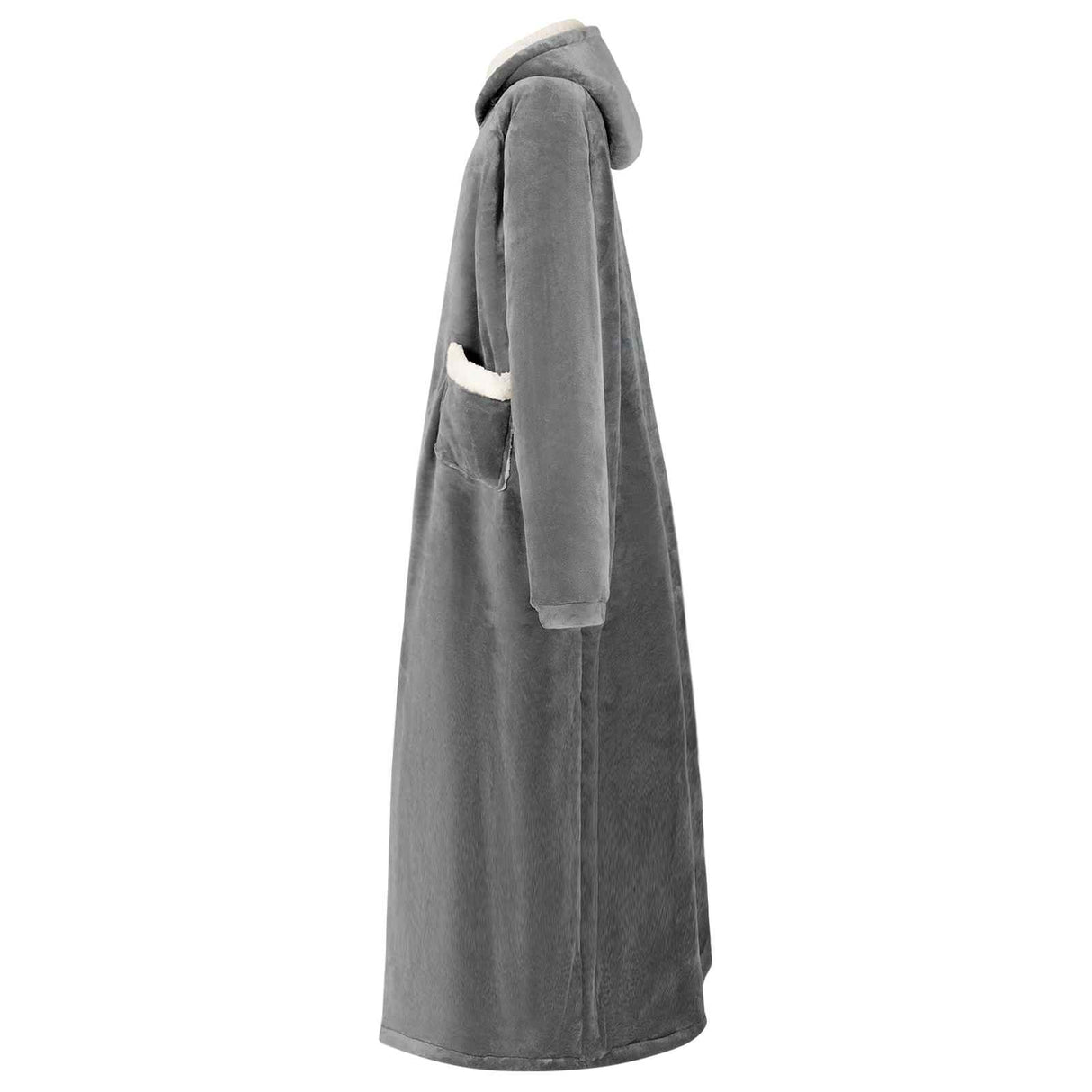 Vidaxl deken hoodie donkergrijs l fleece en flanel
