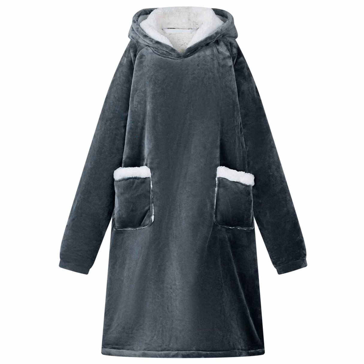 Vidaxl deken hoodie marineblauw m fleece en flanel