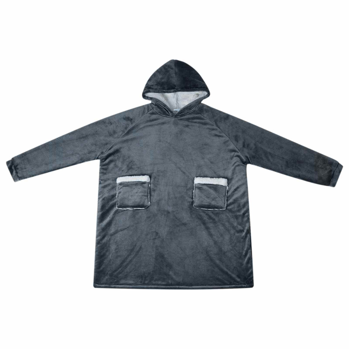 Vidaxl deken hoodie marineblauw m fleece en flanel
