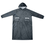 Vidaxl deken hoodie marineblauw l fleece en flanel