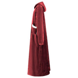Vidaxl deken hoodie bordeaux rood l fleece en flanel
