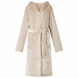 Vidaxl badjas hoodie beige xl flanel