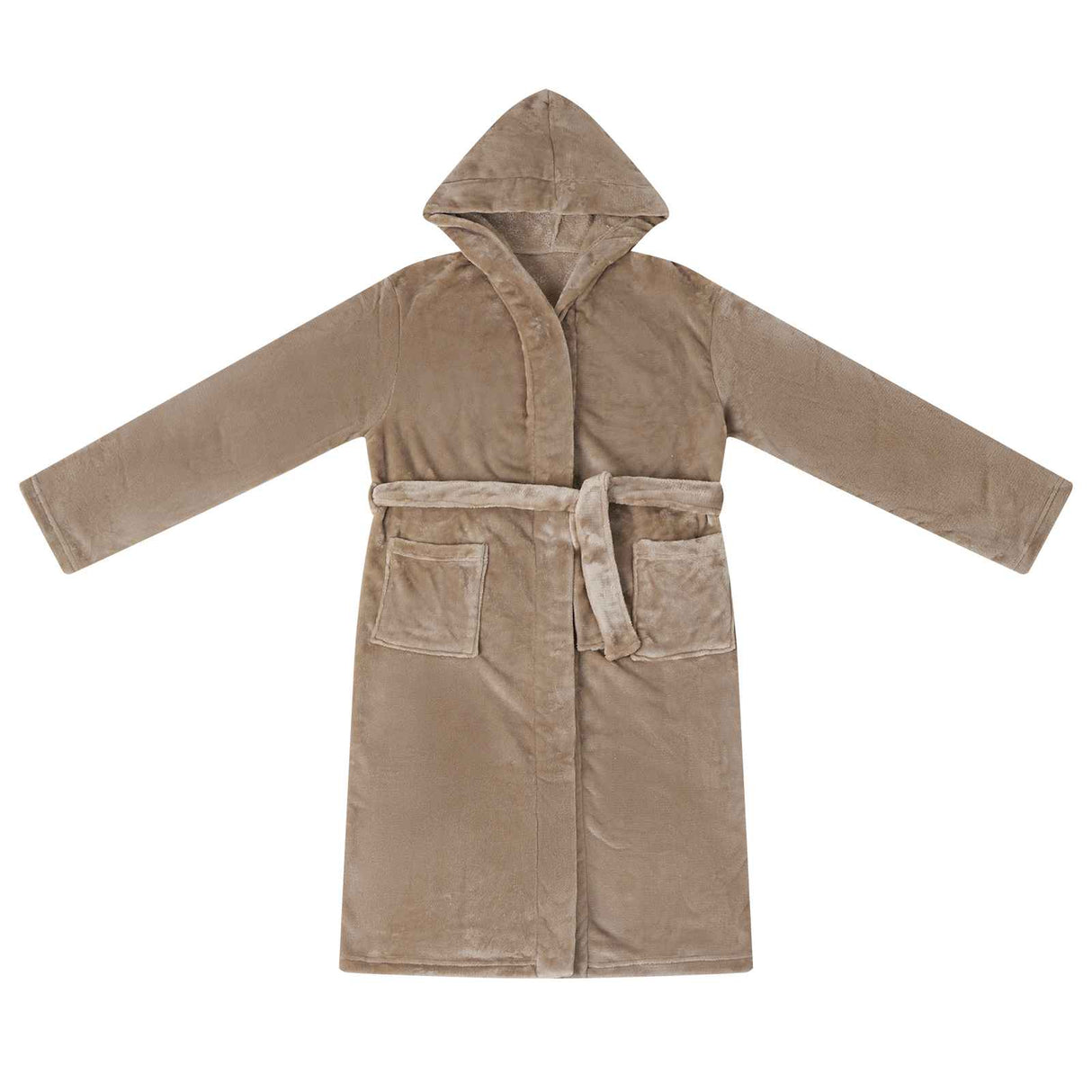 Vidaxl badjas hoodie kameel s flanel