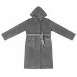 Vidaxl badjas hoodie donkergrijs m flanel